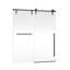 Écran de porte de douche coulissante sans cadre de 56 à 60 po x H 75 po, verre trempé transparent de 5/16 po (8 mm) avec film antidéflagrant-129757046