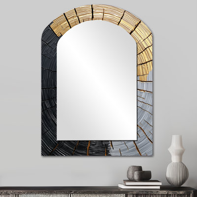 «Golden Roots», miroir mural asymétrique traditionnel