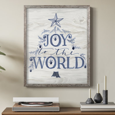 «Joy to the World», reproduction encadrée - bois massif