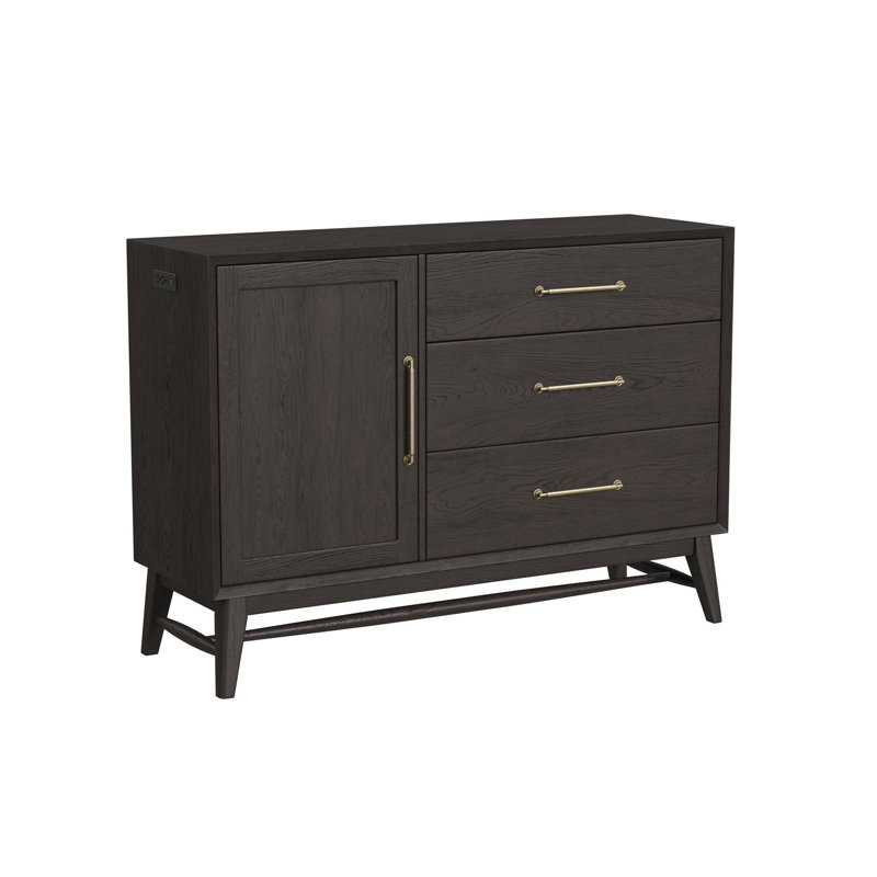 Catriona 56" Wide 3-Drawer Sideboard, Black
