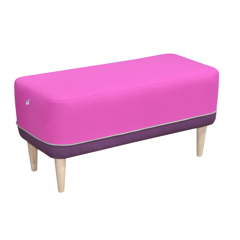 Cubi Polyester Blend Upholstered Bench, Pink