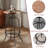 Industrial Bar Table-37.4 Inch-45.3 Inch Tall-Swivel Adjustable Bar Height Bistro Pub Table- Round Wood Top Metal Base (Black/Brown)