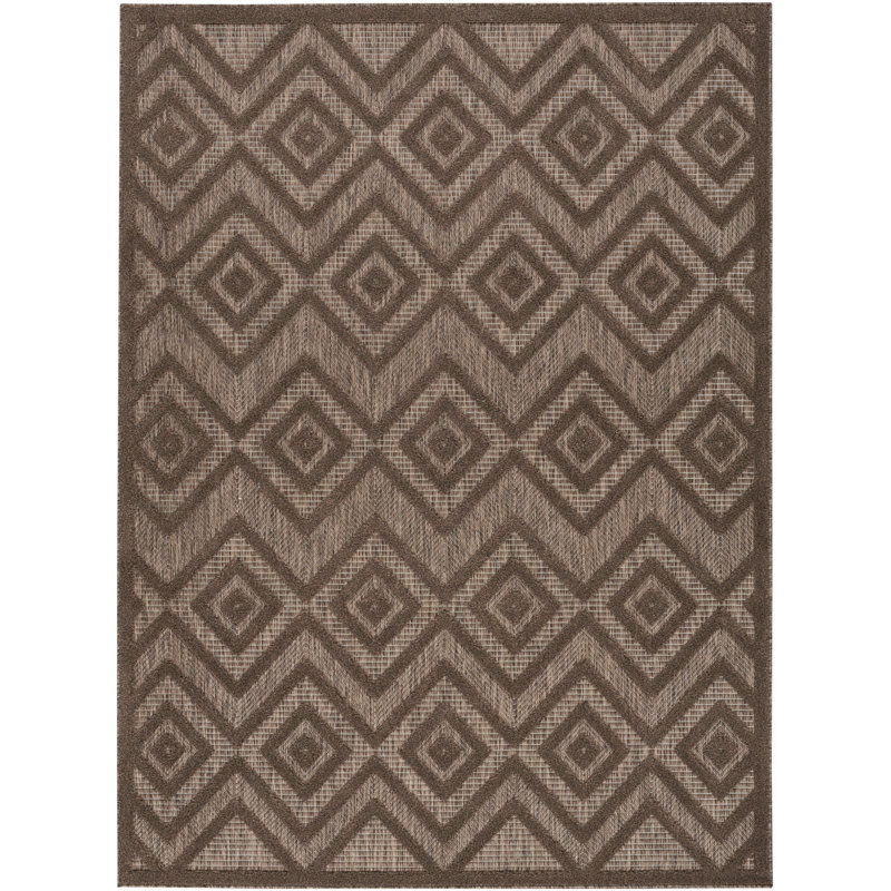 Laesha Geometric Indoor/Outdoor Area Rug, Rectangle 5' x 7'