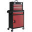 HOMCOM Tool Cabinet on Wheels with 5 Drawers Top Tool Chest Roller Cabinet Combo
