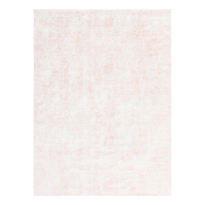 Tapis rose clair / blanc Juliette, Rectangle 9 pi x 12 pi