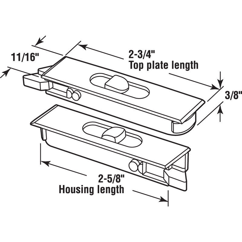 Prime-Line Tilt Latch Pair, White Plastic Construction, Spring-Loaded, Snap-In (1 Pair)