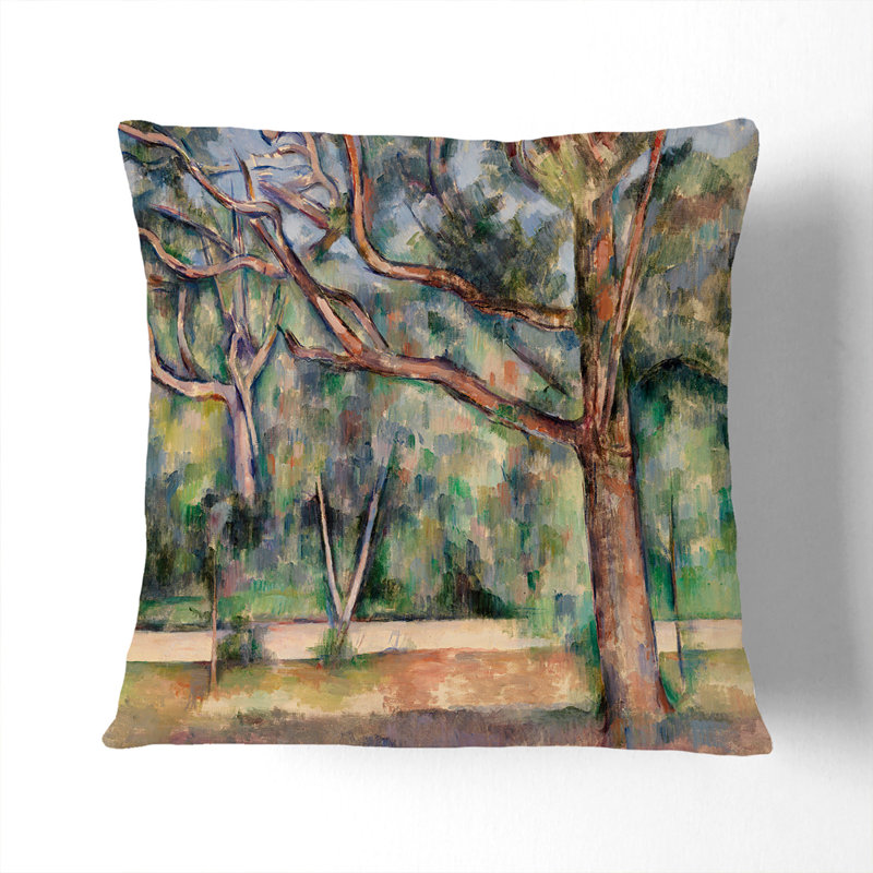 Trees and Road Scatter Cushion, 55cm H x 55cm W x 20cm D, Black