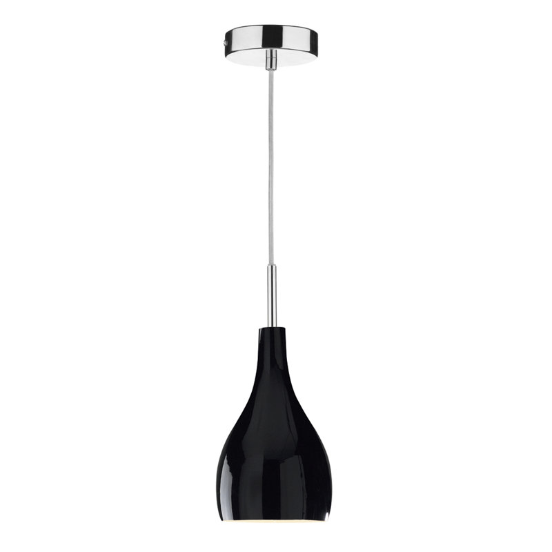 Cremorne 1 - Light Chrome Dome Pendant, Black