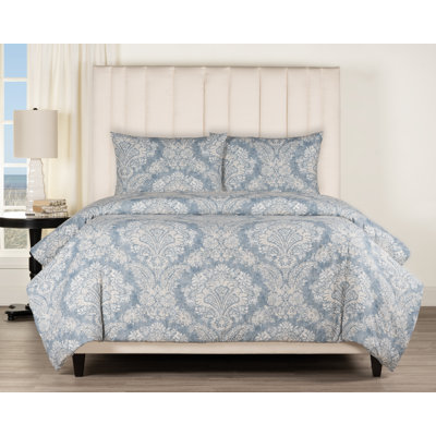 Birch Lane Hamilton Denim Farmhouse 3-Piece Duvet Cover Set