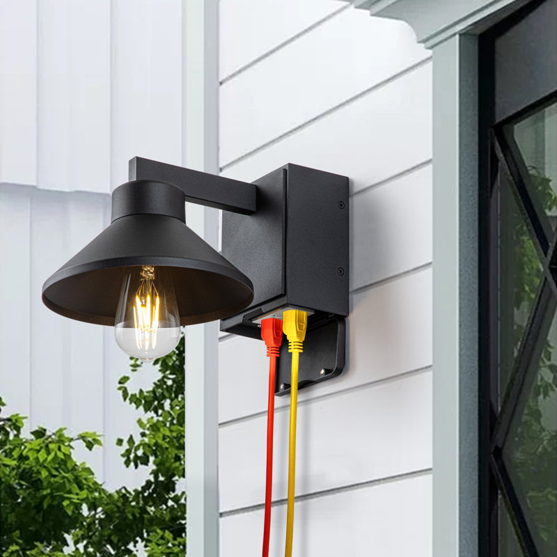 Luminaire de grange d'extérieur noir Alian
