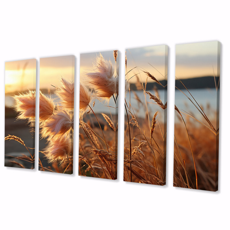 Fleurs sauvages Sublime Horizons - Paysages, art mural, salon - 5 panneaux égaux