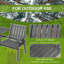 Banc d'extérieur en bois avec table du milieu et trou pour parasol gris