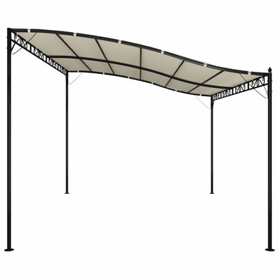 WALPLUS Curved Canopy Cream Polyester Steel 157.2 x 117.6 x 100.8 in PA Coated Outdoor Garden Shelter