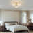 3-Light Transitional Opal Glass Shades Semi Flush Mount Ceiling Light