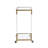 Acrylic Sofa Table, Glass Top C Shape Square Table with Metal Base-863150443