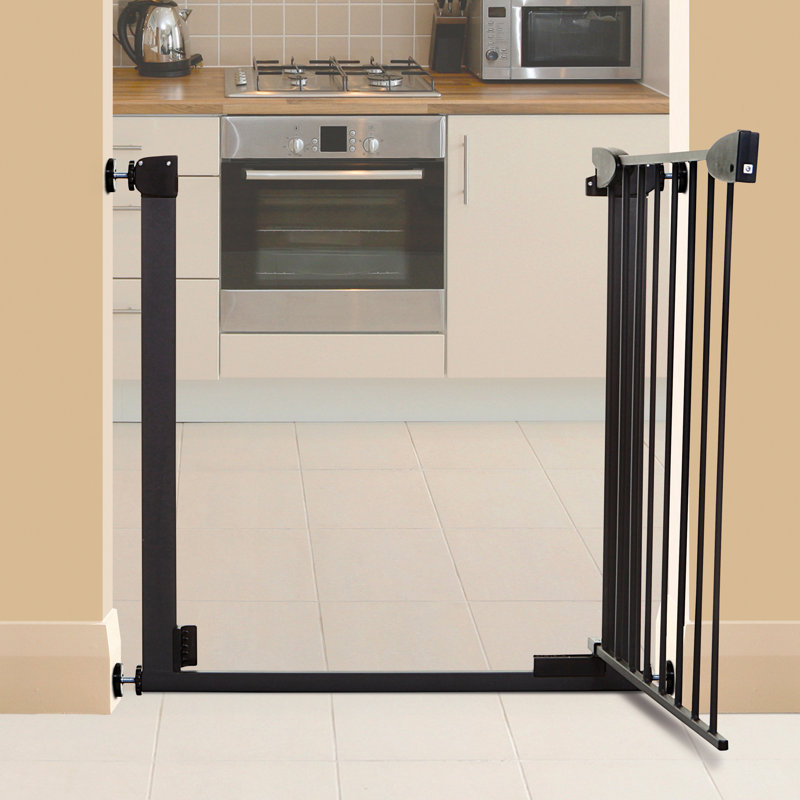 Black Metal Auto-Close Pressure Mounted Safety Gate