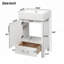 Meuble-lavabo moderne avec lavabo en céramique, structure en bois massif et tiroir pour les petites salles de bain