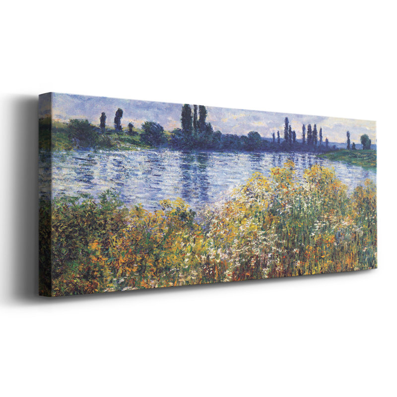 «Seine Shores At Vétheuil» par Monet, reproduction sur toile, H 8 po x l 20 po x P 1,5 po