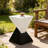 Modern Geometric MGO Side Table - Black & White Two Tone Indoor Outdoor End Table For Living Room, Patio, Garden