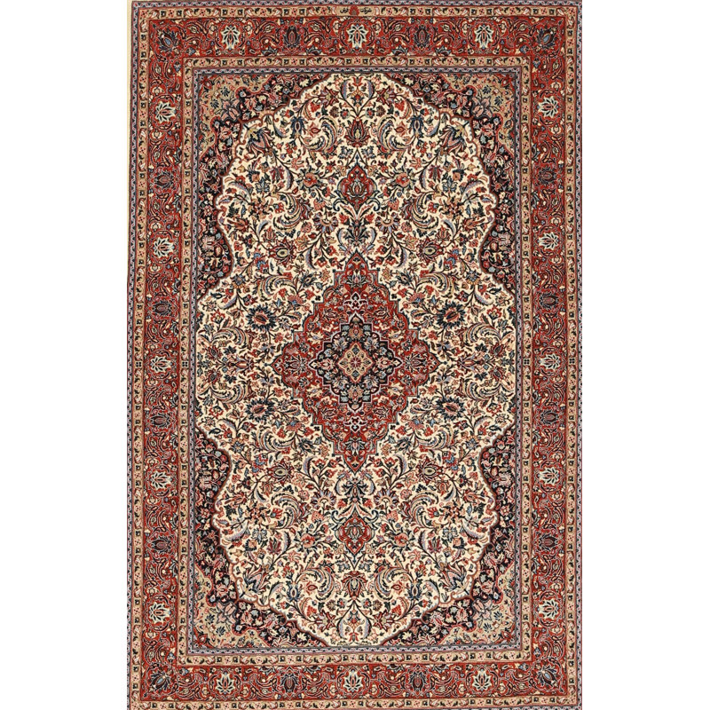 Gris oriental/Tapis décoratif rouge Heena, Rectangle 8 pi x 12 pi