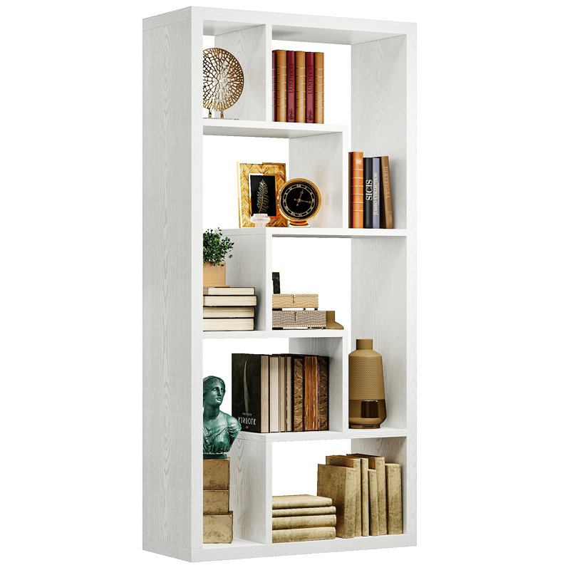 6 Cube Storage Bookcase, Open Shelf Simple Compartment Bookshelf, Use Horizontally, Use Vertically, Use Upside Down, White
