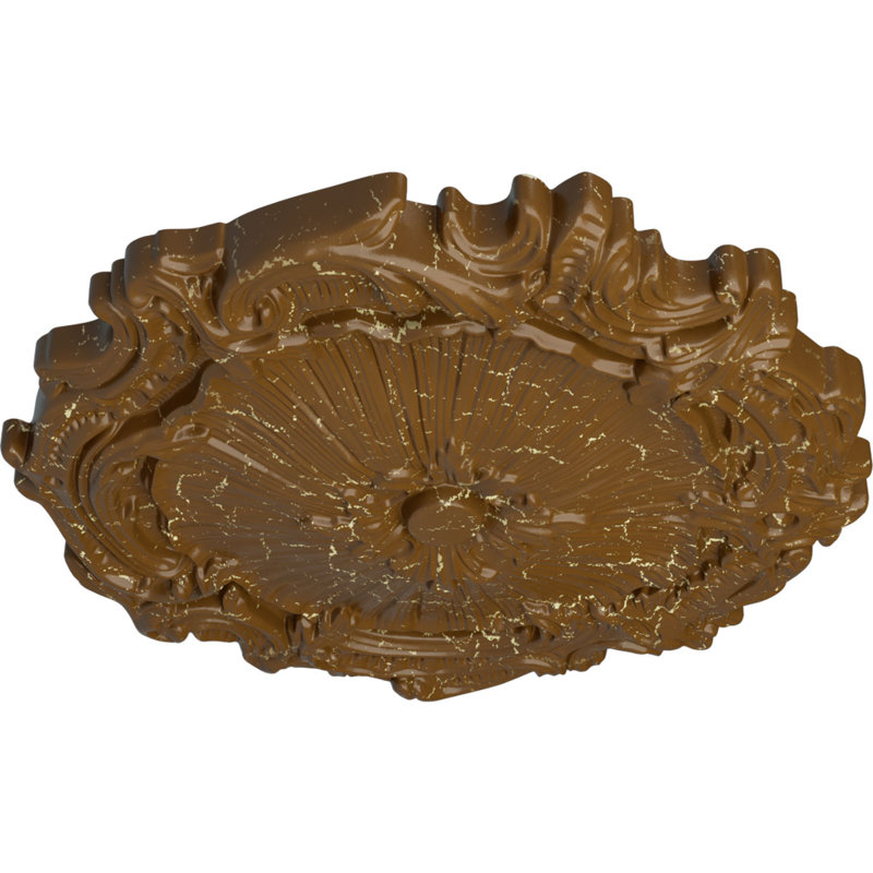Médaillon de plafond H 16,75 po x l 16,75 po x P 1,375 po Plymouth, Craquelure topaze fumée