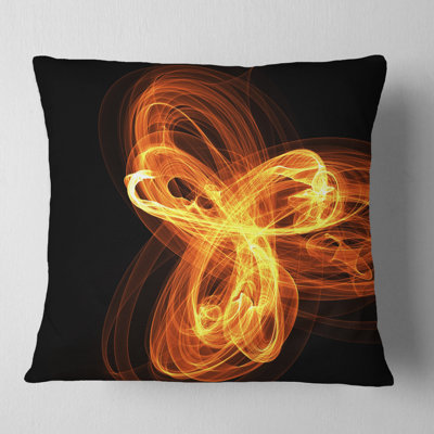 Fractal Fire Pattern Painted in Air - Abstract Printed Pillow