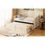 Lit de jour simple beige avec lit gigogne et rangement, lit capitonné, fonctionnel pour la chambre à coucher, structure, 2 tiroirs de rangement à assemblage rapide, chambre d'amis peu encombrante, fabrication en bois de pin-129957376