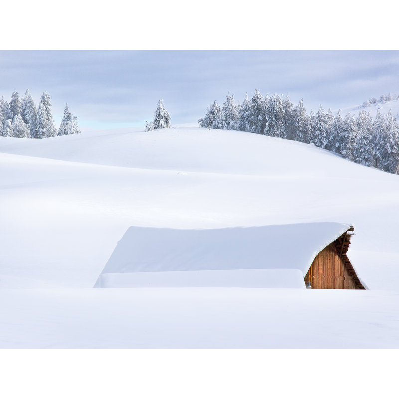 Barn In Snow Abstract Print by Bruce Heinemann, 25.25" H x 31.25" W