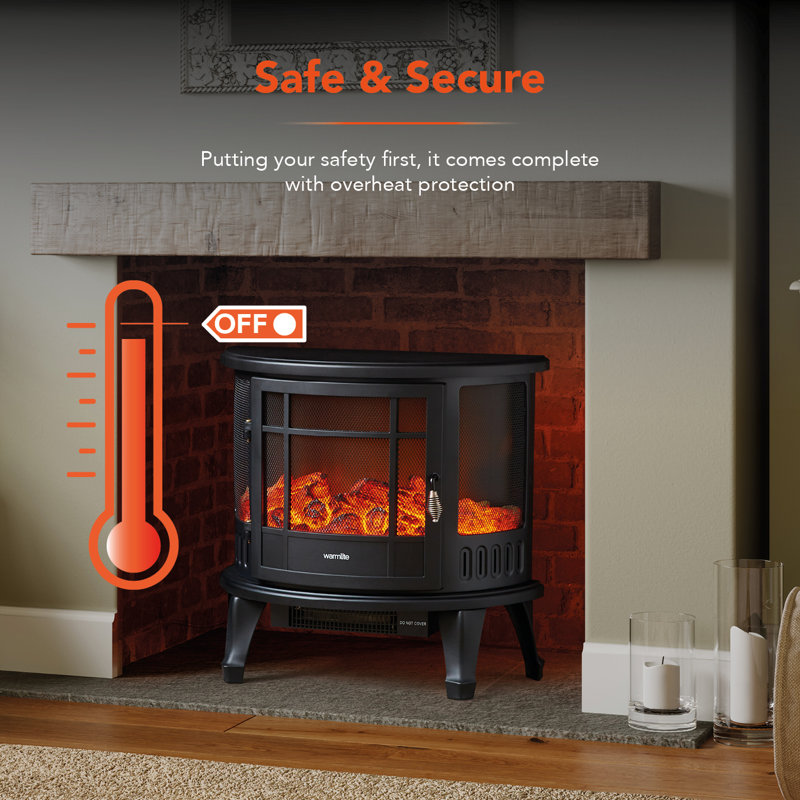 Warmlite Bath Log Effect Fire with Adjustable Temperature and Flame Controls, 1800W