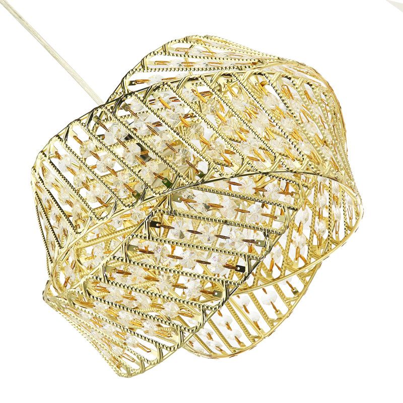 Aanaya 21cm H Metal Novelty Pendant Shade ( Screw On ), Gold