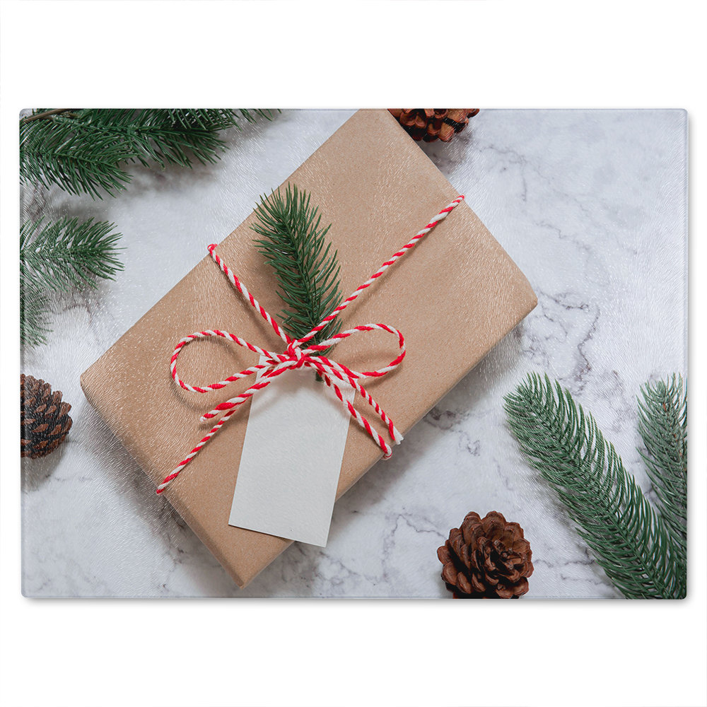 Christmas Gift Box Dining Glass Chopping Board