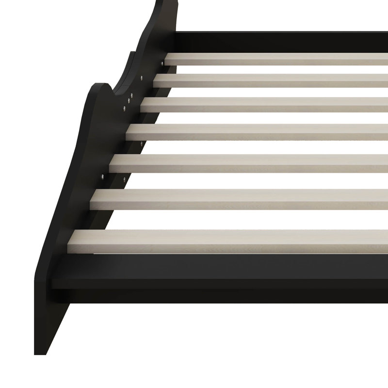Car-Shaped Platform Bed With Wheels, Black, Full