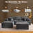 No Assembly Required Compression Packed 3-piece Cloud Modular Upholstered Boneless Sectional Sofa-1539978072