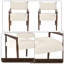 Ensemble de 2 chaises de salle à manger rembourrées avec accoudoirs, chaises d'appoint de style milieu du siècle avec structure en bois d'hévéa finition noyer, tissu respirant, assise rembourrée moelleuse pour salle à manger ou bureau