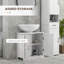 Armoire de salle de bain, meuble-lavabo piédestal avec tablette réglable, blanc