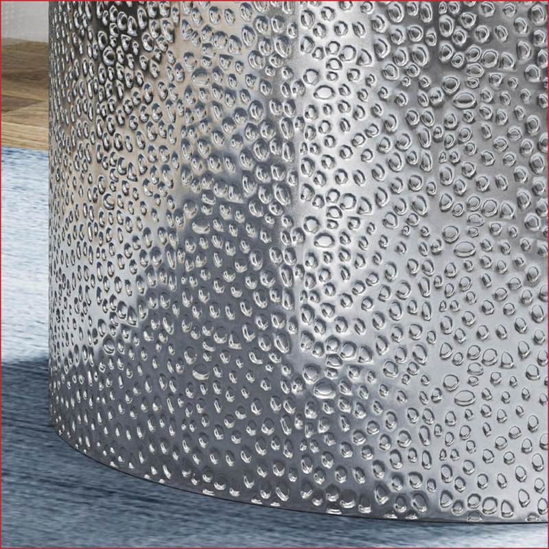 Table basse moderne en métal martelé (ensemble de 2) - Structure en fer, sans assemblage pour le salon