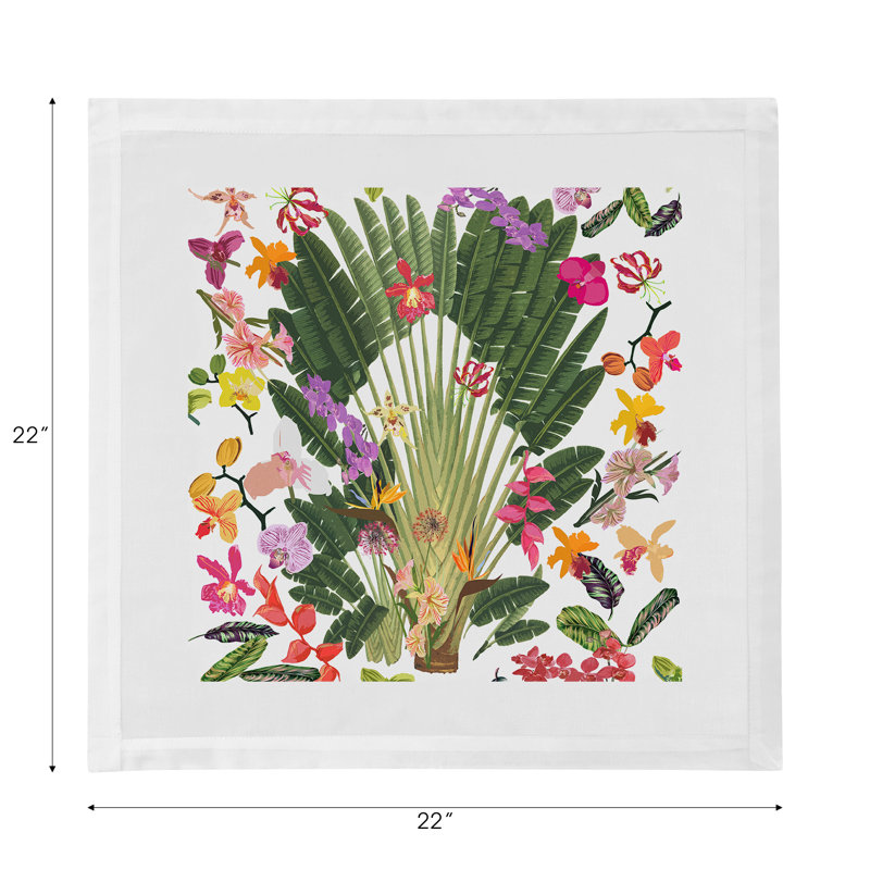 Fantasy Tropical Hemstitch 22" Linen/Cotton Blend Napkin