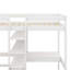 Lit mezzanine convertible polyvalent avec bureau en L, tablettes et échelle robuste