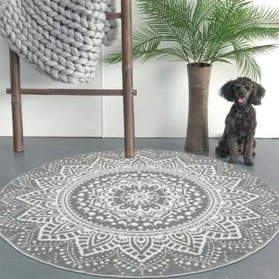 Round Camari Synthetic 160cm X 160cm Area Rug