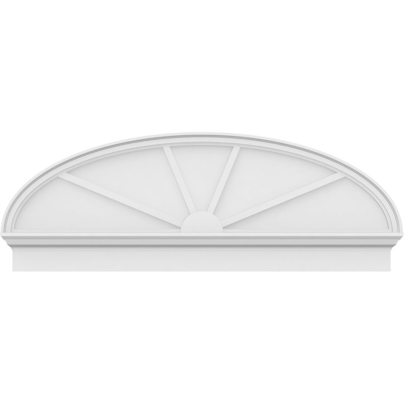 Fronton elliptique à 4 rayons de qualité architecturale en PVC, H 21 3/8 po x l 58 po x P 2 3/4 po