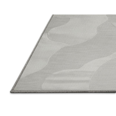 Machine Washable Abstract Gray Area Rug