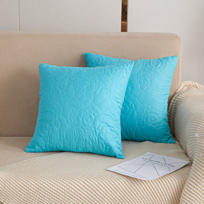 Housses de coussin matelassées à motif floral (ensemble de 2)