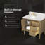 OVE Helena 36 in. Single Sink Bathroom Vanity in Antique Oak with White Engineered Stone Top, Brushed Gold Hardware-137129425