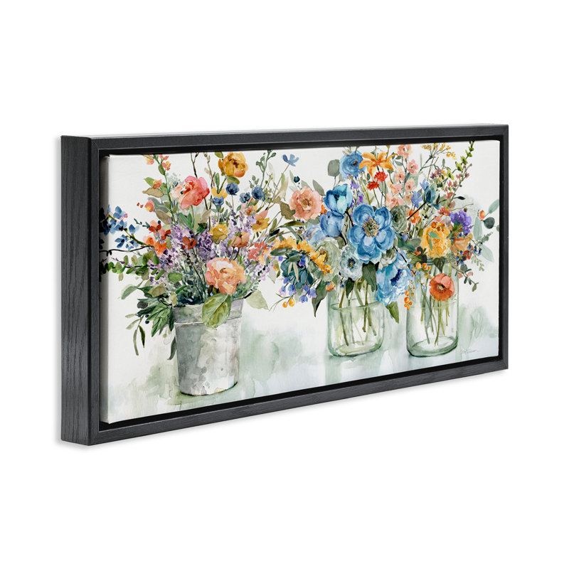 Pots à fleurs French Cottage, H 11 po x l 25 po, Cadre flottant noir de jais