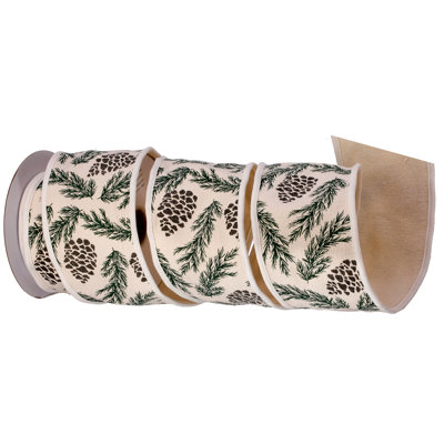 4"X5Y Pinecone Leaf Motif Coton Ribbon