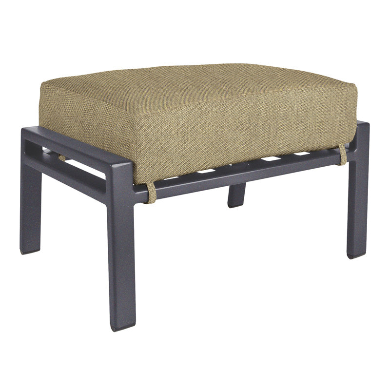 Aris Outdoor Ottoman, Graphite, Flagship Stone Sunbrella®