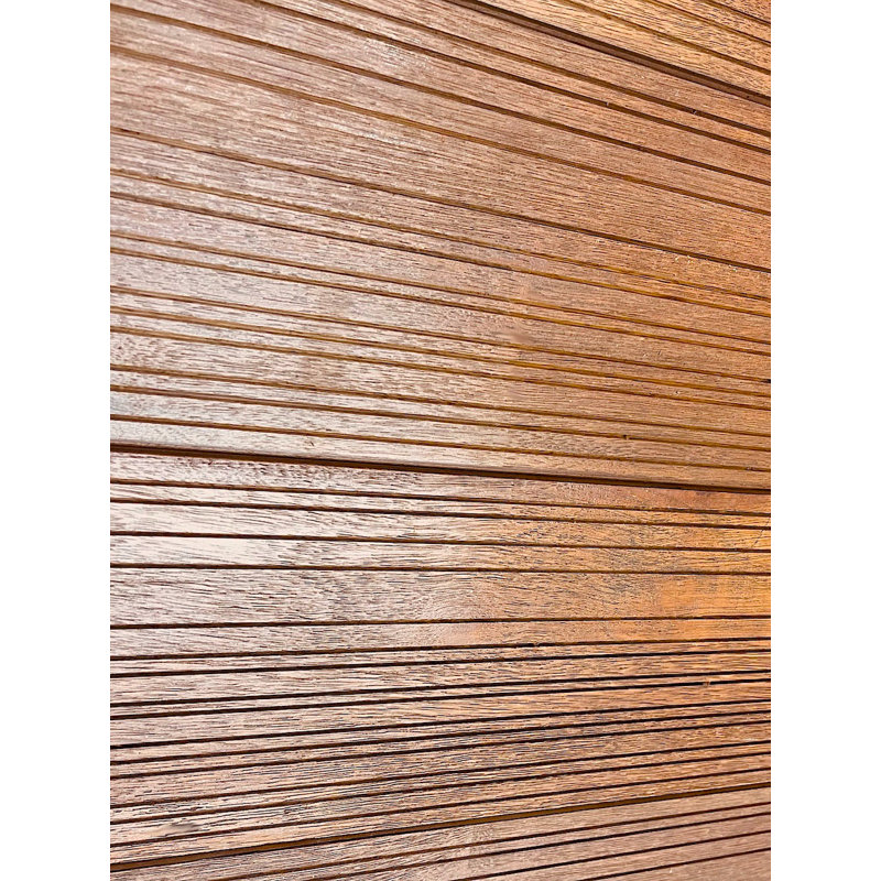 Thermally Modified Hickory Wood Grooved Siding Boards, 96" x 6.25", Brown Finish