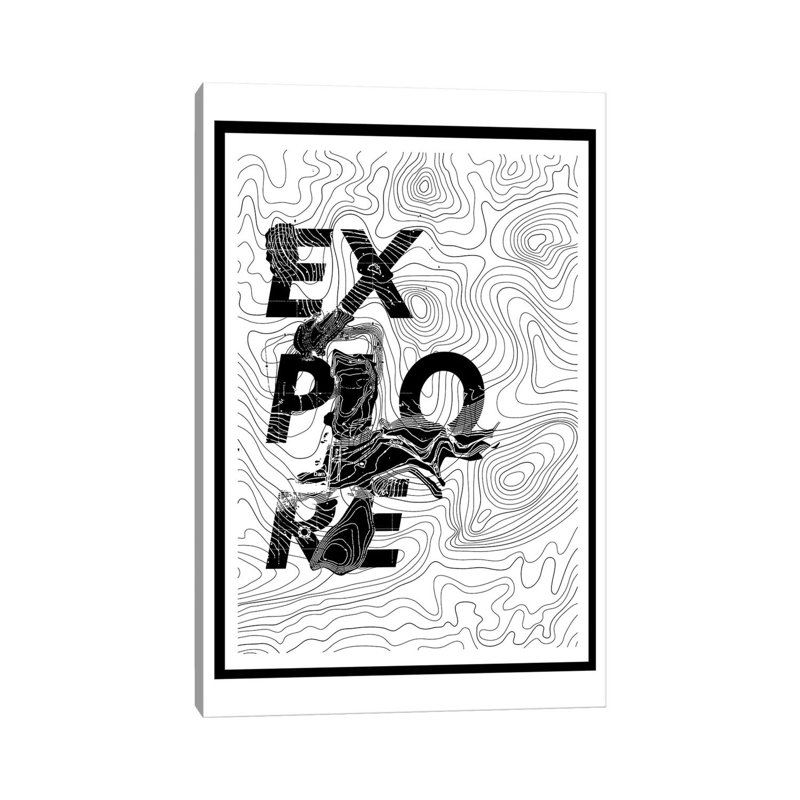 Explore Map by Ali Gulec - Wrapped Canvas Print, 30.48 cm H x 45.72 cm W x 1.91 cm D