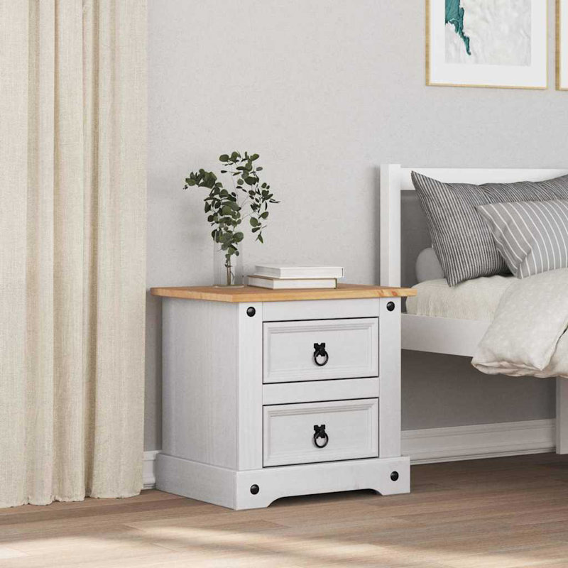 53cm W Solid Wood Bedside Table